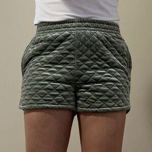 Green quilted forever 21 shorts. I wore these in Morocco! I outgrew them :/